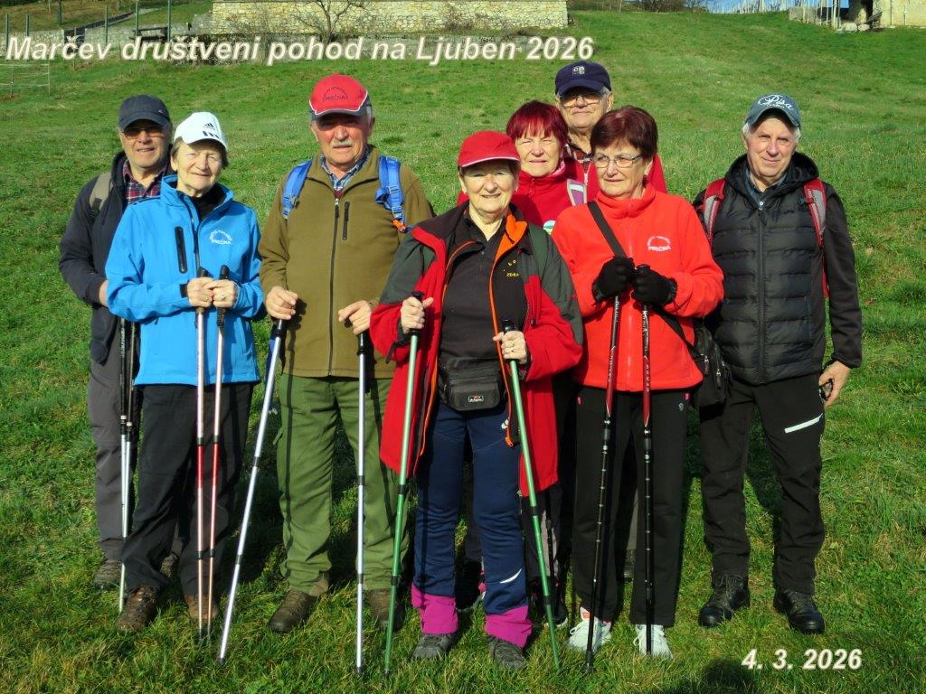 Mesečni društveni pohod na Ljuben – marec 2026